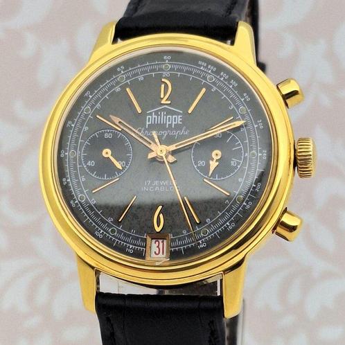 Chronographe Suisse - Philippe - Cal. Landeron 189 - JUMBO -, Sieraden, Tassen en Uiterlijk, Horloges | Heren