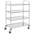 vidaXL Keukentrolley 4-laags 107x55x125 cm roestvrij staal, Verzenden, Nieuw