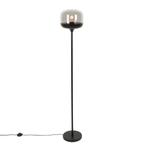 Design vloerlamp zwart met goud en smoke glas - Kyan, Huis en Inrichting, Nieuw, Glas, Design, 150 tot 200 cm