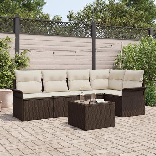 vidaXL 5-delige bankset voor in de tuin met kussens in, Tuin en Terras, Tuinsets en Loungesets, Nieuw, Rotan, Verzenden