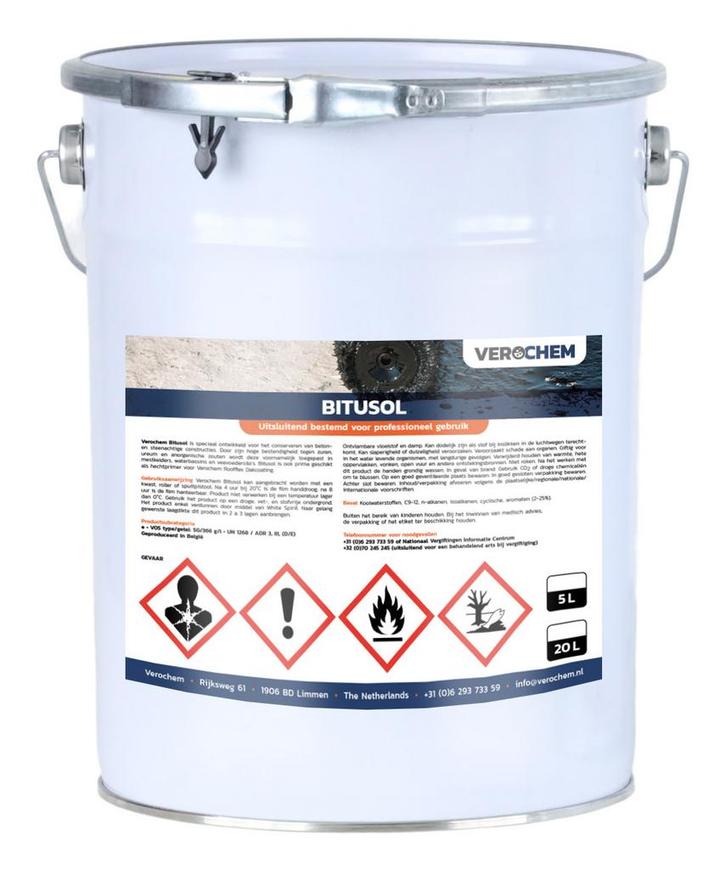 Verochem Bitusol 5 liter, Doe-het-zelf en Verbouw, Verf, Beits en Lak, Nieuw, Ophalen of Verzenden