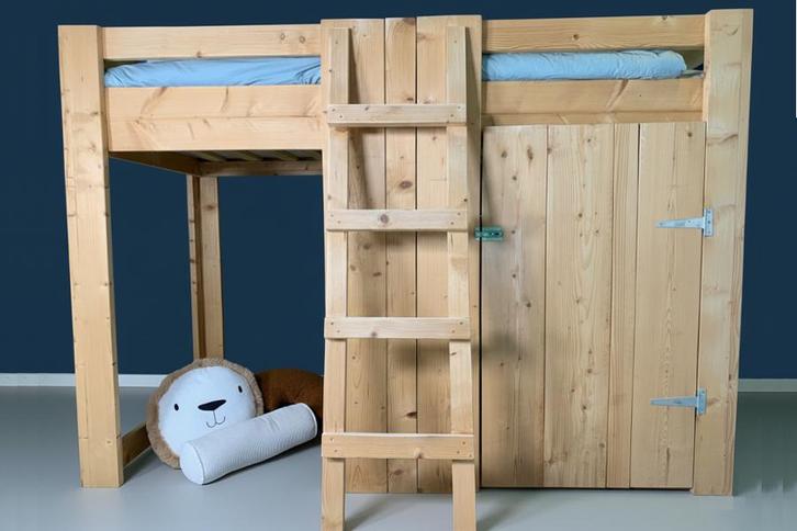 Rockwood® Halfhoogslaper Steigerhout Noa  black wash, Kinderen en Baby's, Kinderkamer | Stapelbedden en Hoogslapers, Halfhoogslaper