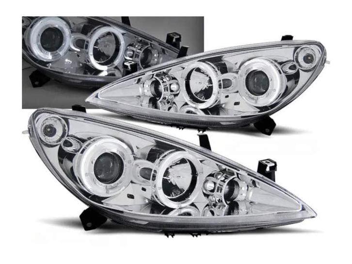 Angel Eyes koplampen Chrome geschikt voor Peugeot 307, Auto-onderdelen, Verlichting, Nieuw, Peugeot, Verzenden