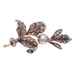 Antiek gouden broche uit circa 1875 | Diamant 1.00 ct., Sieraden, Tassen en Uiterlijk, Broches, Goud, Goud, Gebruikt, Verzenden