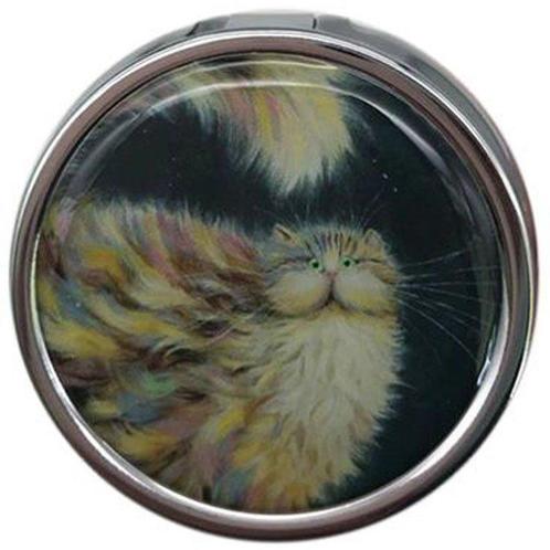 Pillendoosje Kim Haskins katten - Regenboog kat - 5x2cm NIEU, Sport en Fitness, Gezondheidsproducten en Wellness, Nieuw, Ophalen of Verzenden