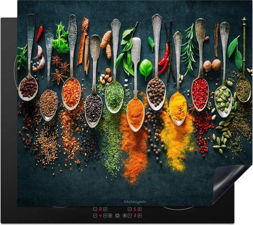 KitchenYeah® Inductie beschermer 60x52 cm - Kruiden - Lepels, Witgoed en Apparatuur, Kookplaten, Zo goed als nieuw, Ophalen of Verzenden