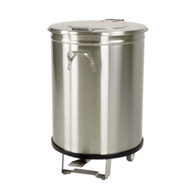 HCB Prullenbak - 50 liter - voetbediening - RVS, Zakelijke goederen, Horeca | Keukenapparatuur, Nieuw in verpakking, Overige typen