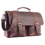 WILD WOODS Leren 15,6 inch Aktetas Buffelleer Donkerbruin, Computers en Software, Laptoptassen, Verzenden, Nieuw