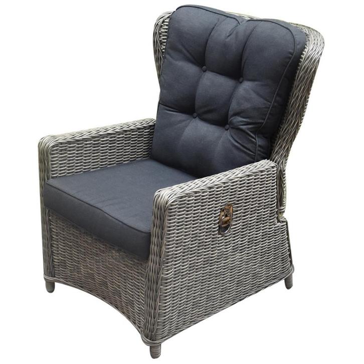 Marina lounge tuinstoel verstelbaar grijs, Tuin en Terras, Tuinstoelen, Nieuw, Wicker, Ophalen of Verzenden