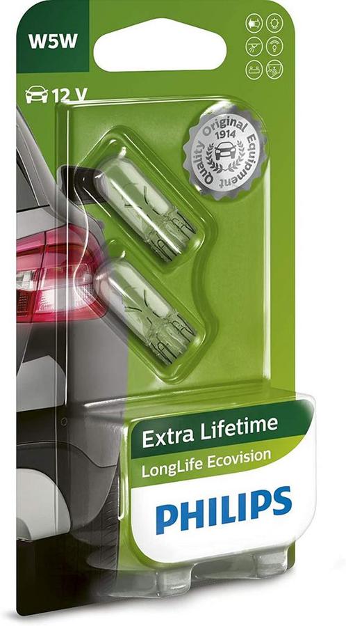 Philips 12961LLECOB2 W5W EcoVision 5W 12V - 2 stuks, Auto-onderdelen, Verlichting, Verzenden
