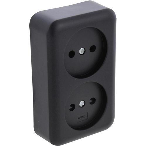 Q-LINK - Wandcontactdoos - Opbouw - Dubbel Stopcontact -, Tuin en Terras, Buitenverlichting, Overige typen, Nieuw, Led, Kunststof