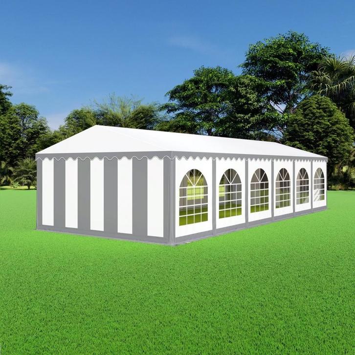 Partytent 6x12 PVC - Professional | Grijs / wit, Tuin en Terras, Partytenten, 6 meter of meer, 8 meter of meer, 2 meter of meer