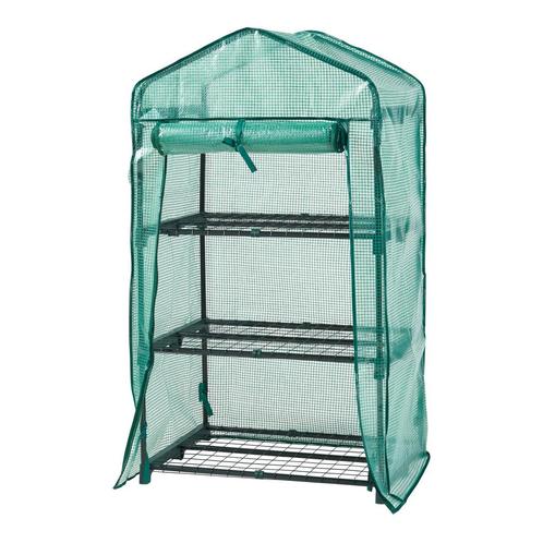 [en.casa] Tuinkas Chaam foliekas 125x69x49 cm groen, Tuin en Terras, Kassen, Nieuw, Verzenden