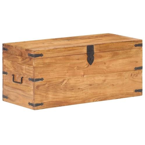 vidaXL Kist 90x40x40 cm massief acaciahout, Huis en Inrichting, Woonaccessoires | Kisten, Nieuw, Verzenden