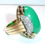 Ring - 14 karaat Geel goud, Witgoud - 27.50ct. tw. Diamant, Sieraden, Tassen en Uiterlijk, Nieuw