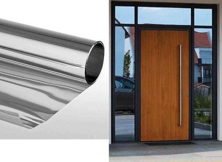 Zonwerende Folie - Spiegelend Effect, Zelfklevend - Zilver, Doe-het-zelf en Verbouw, Zeil en Folie, Nieuw, Verzenden