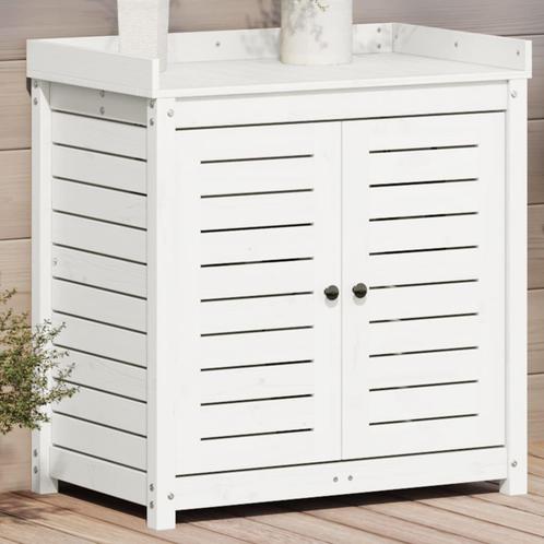 vidaXL Oppottafel met schappen 82,5x50x86,5 cm massief, Tuin en Terras, Overige Tuin en Terras, Nieuw, Verzenden
