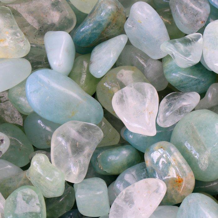 Laatste partijen!! - AAA-kwaliteit - Aquamarijn - Gepolijste, Verzamelen, Mineralen en Fossielen