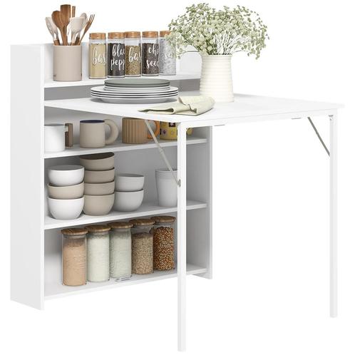 TRUUSK Opvouwbare Eettafel met 4-laags Rek - Anti-Kantelbeve, Huis en Inrichting, Tafels | Eettafels, Nieuw, Verzenden