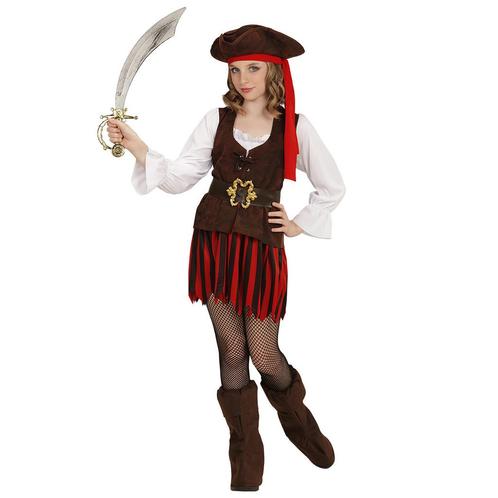 Piraat Jurk Bruin Rood Meisje, Kinderen en Baby's, Carnavalskleding en Verkleedspullen, Nieuw, Verzenden