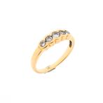 Gouden ring met zirconia (subtiele ring, gouden sieraden), Gebruikt, Overige kleuren, Ophalen of Verzenden, Kleiner dan 17