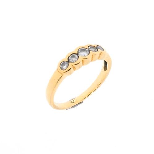 Gouden ring met zirconia (subtiele ring, gouden sieraden), Sieraden, Tassen en Uiterlijk, Ringen, Dame, Met edelsteen, Overige kleuren