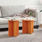 vidaXL Salontafel 2 pcs Wasbruin 41,5 x 41,5 x 41 cm, Huis en Inrichting, Tafels | Salontafels, Minder dan 50 cm, Verzenden, Rond