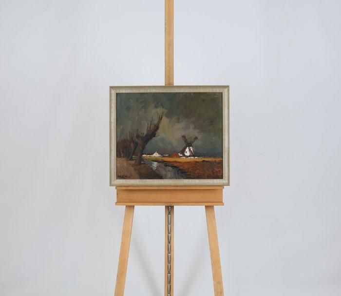 Leon de Koninck (1916-1955) - Landschap met molen, Antiek en Kunst, Kunst | Schilderijen | Klassiek
