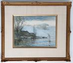 Willem Weissenbruch (1864-1941) - Polderlandschap met bootje