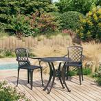 vidaXL 3-delige Bistroset gietaluminium zwart, Tuin en Terras, Verzenden, Nieuw, Aluminium, 2 zitplaatsen