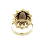 Gouden ring met rookkwarts 14 krt, Sieraden, Tassen en Uiterlijk, Ringen, Ophalen of Verzenden, Nieuw