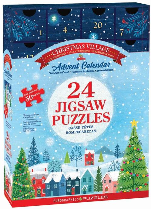Advent Calendar – Christmas Village (24x 50 stukjes) |, Hobby en Vrije tijd, Denksport en Puzzels, Nieuw, Verzenden