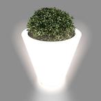 Witte verlichte bloempot - Eenvoudig en stijlvol design, Tuin en Terras, Bloempotten, Kunststof, 40 cm of meer, Vierkant, Nieuw