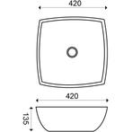 Wiesbaden Plaza Waskom Vierkant - 42x42x13.5cm - Keramiek -, Doe-het-zelf en Verbouw, Sanitair, Ophalen of Verzenden, Nieuw