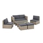Polyrotan Loungeset / Tuinset Salou - Grijs - Incl. Kussens, Tuin en Terras, Tuinsets en Loungesets, Verzenden, Nieuw