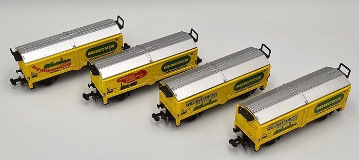 Minitrix N - 3530 - Modeltrein goederenwagon (4) - Vier, Hobby en Vrije tijd, Modeltreinen | N-Spoor