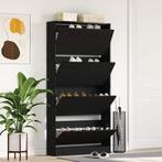 vidaXL Schoenenkast Zwart eiken 80 x 21 x 163.5 cm Bewerkt, Verzenden, Nieuw