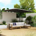 TRUUSK Dubbele Parasol Met Kruk 451 X 264 Cm, UV Bescherming, Tuin en Terras, Verzenden, Nieuw