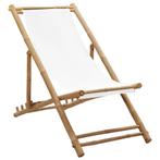 vidaXL Terrasstoel bamboe en canvas, Verzenden, Nieuw, Hout