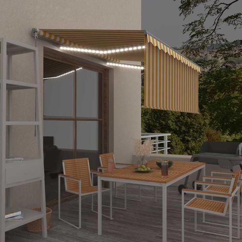 vidaXL Luifel handmatig uittrekbaar rolgordijn LED 3,5x2,5 m, Tuin en Terras, Zonneschermen, Nieuw, Verzenden