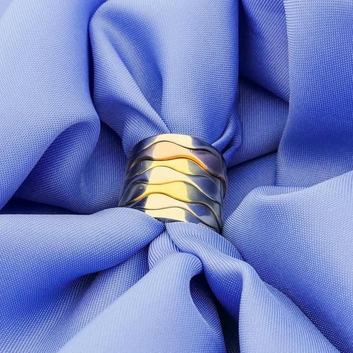 Tricolor gouden ring set (witgoud, roségoud, golvende ring), Sieraden, Tassen en Uiterlijk, Ringen, Dame, Overige kleuren, 17 tot 18