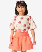 HEMA Kinder T-shirt jersey framboos ecru, Verzenden, Nieuw