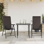 vidaXL Tuinstoelen 2 st inklapbaar poly rattan zwarte, Tuin en Terras, Tuinstoelen, Verzenden, Nieuw, Rotan