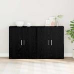 vidaXL Highboard 2 pcs Zwart eiken 60 x 31 x 70 cm Bewerkt, Huis en Inrichting, Kasten | Buffetkasten, Verzenden, Nieuw, Overige houtsoorten