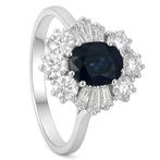 Ring - 18 karaat Witgoud - 2.10ct. tw. Saffier - Diamant, Nieuw