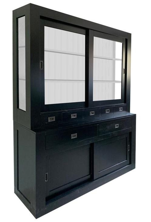 Buffetkast zwart - wit Rijswijk soft close 160cm |, Huis en Inrichting, Kasten | Buffetkasten, Ophalen of Verzenden