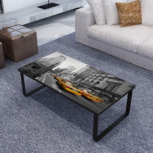 vidaXL Salontafel met glazen tafelblad rechthoekig, Huis en Inrichting, Tafels | Salontafels, Nieuw, 50 tot 100 cm, Glas, Minder dan 50 cm