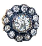 Ring - 9 kt. Geel goud, Zilver Diamant (Natuurlijk), Nieuw