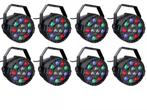 Ibiza Light 8x 12W RGBW LED PAR Spots 3-in-1 Wash Effect DMX, Verzenden, Nieuw, Overige typen