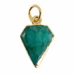 Edelsteen Hanger Smaragd (gekleurd) Diamantvorm - Verguld -, Nieuw, Verzenden